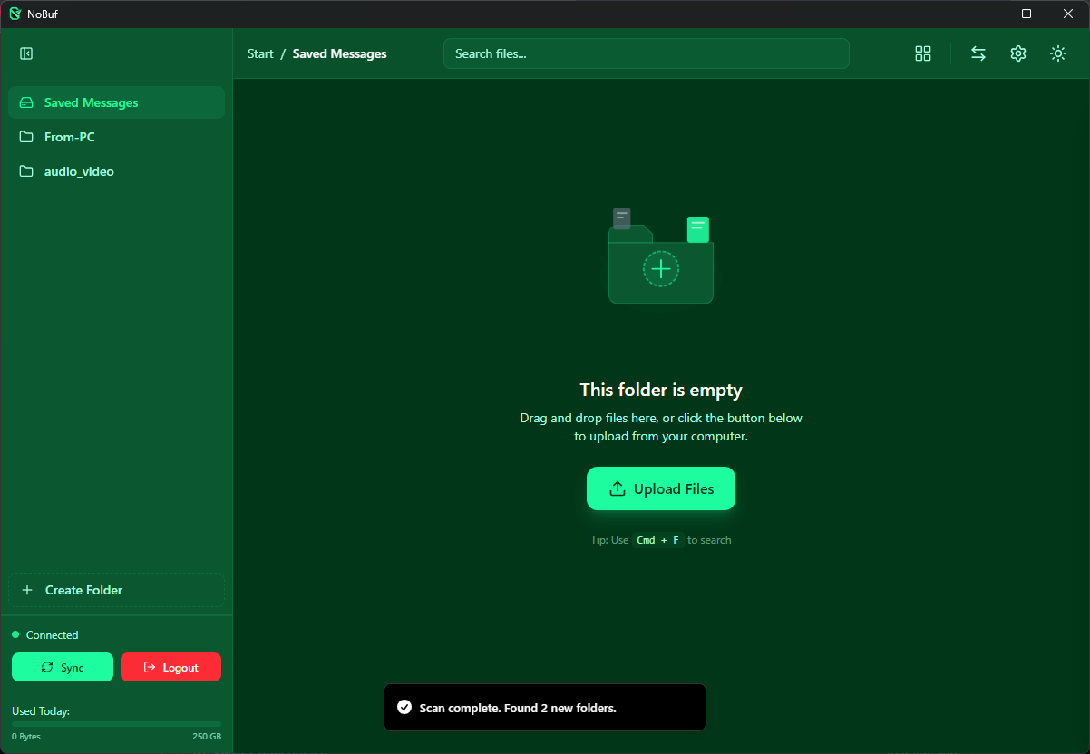 NoBuf — Main Dashboard